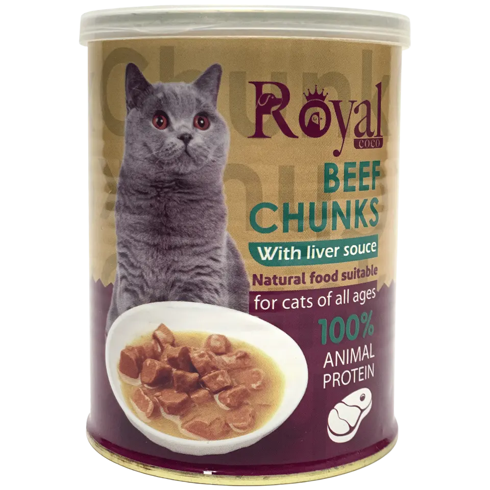کنسرو چانک ۳۸۰گرمی گربه رویال کوکو Royal coco با طعم گوشت