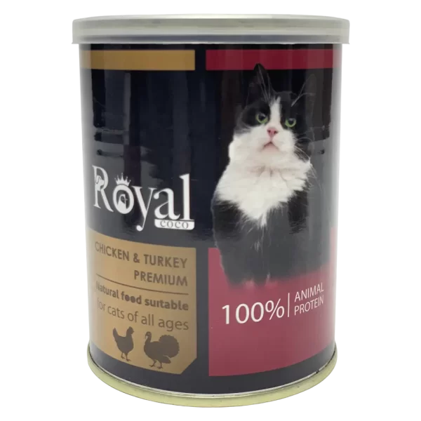 کنسرو پته ۳۸۰گرمی گربه رویال کوکو Royal coco با طعم مرغ و بوقلمون - تصویر 1