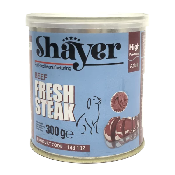کنسرو پته استیک سگ شایر Shayer با طعم گوشت