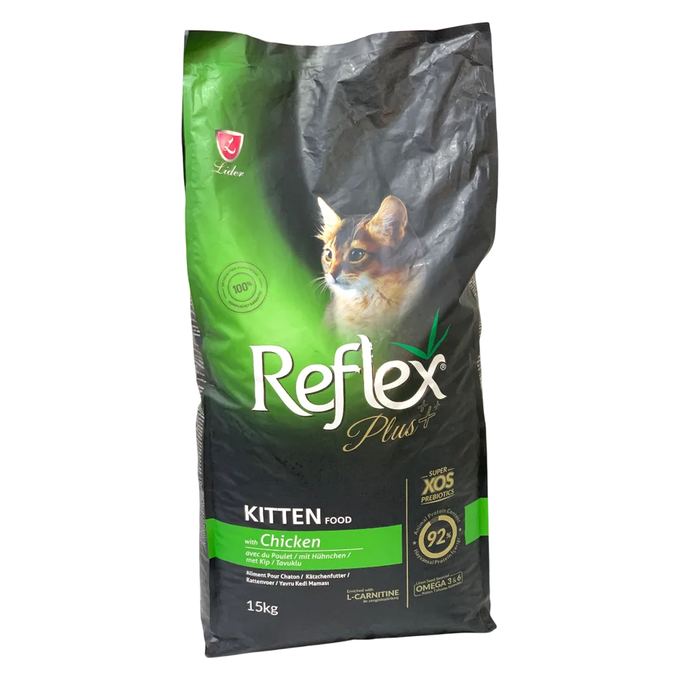 غذا خشک رفلکس پلاس کیتن reflex plus kitten با طعم مرغ و برنج ۱۵کیلوگرم