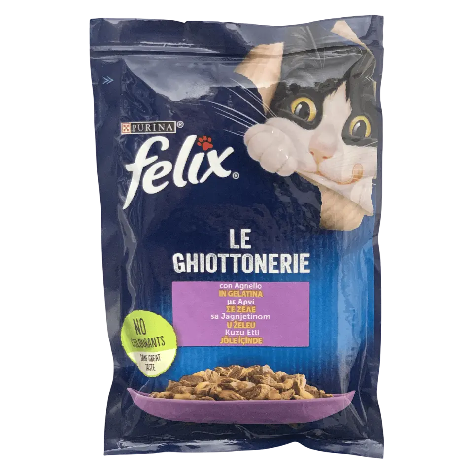 پوچ گربه فلیکس Felix با طعم گوشت بره