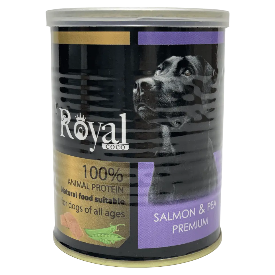 کنسرو پته سگ رویال کوکو Royal coco با طعم سالمون و نخود فرنگی
